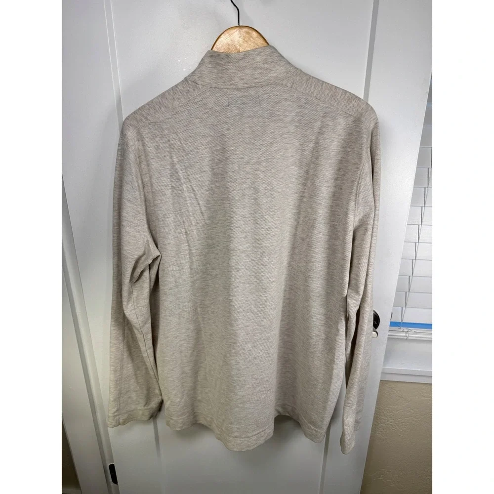 Banana Republic Core Temp Mens XL Quarter Zip Pullover Beige Heather 654536-00